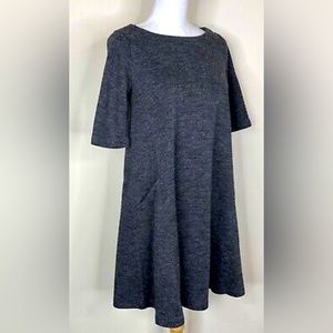 Adrienne Vittadini Womans Gray Baby Doll Swing Dress w/ pockets size S